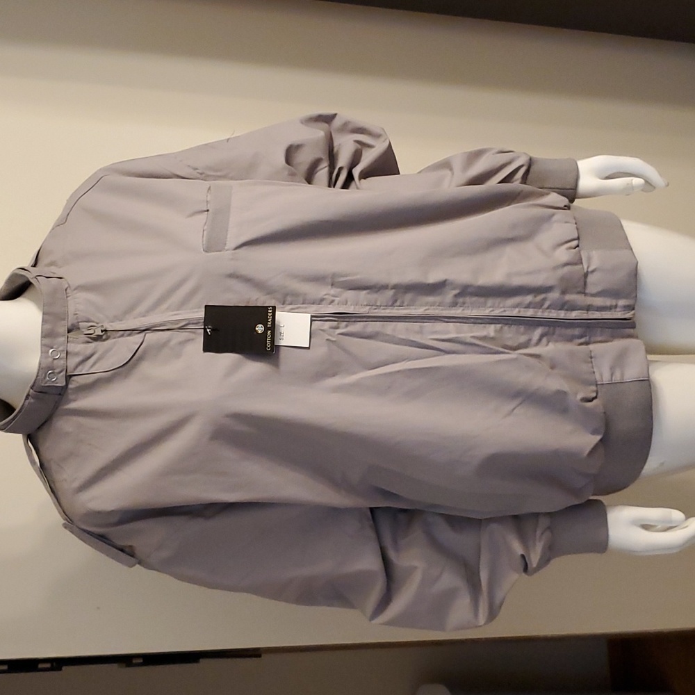Cotton Traders Men's Light Gray Bomber Jacket